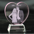 Personalized 3D Laser Etched K9 Pink Crystal Heart Awards Crystal Birthday, Wedding Gifts Souvenirs